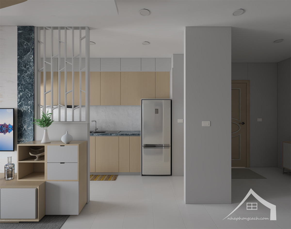 Thiết kế nội thất chung cư 135m2 2 phòng ngủ phong cách hiện đại 3