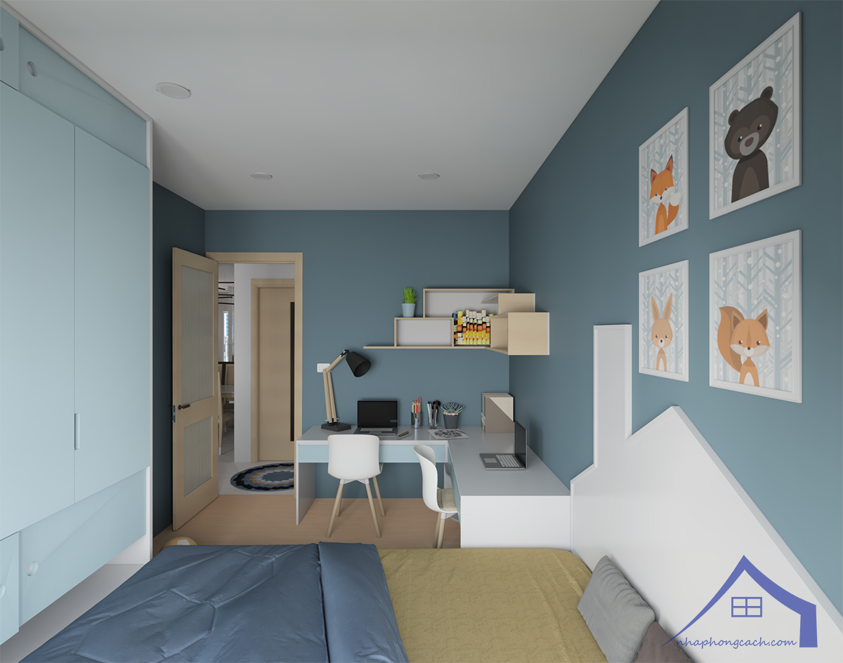 Thiết kế nội thất chung cư 135m2 2 phòng ngủ phong cách hiện đại 9