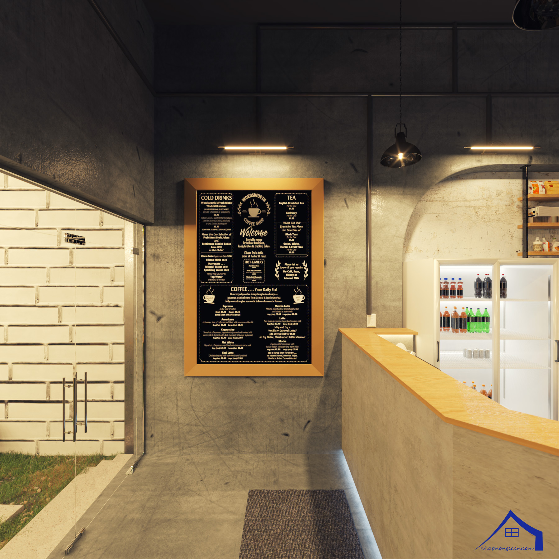 Thiết kế quán cà phê phong cách Công nghiệp (Industrial) 27