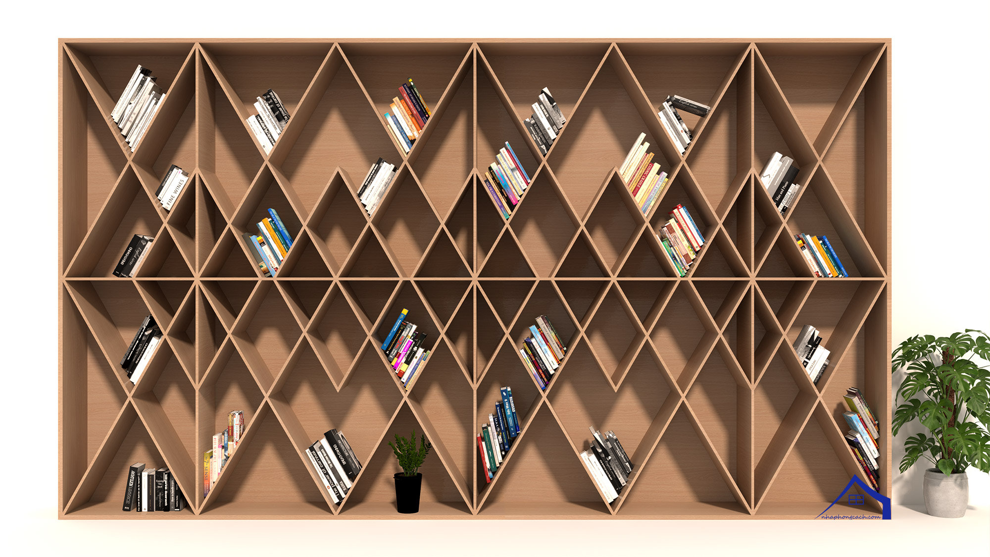 ke-sach-hinh-thoi (rhombus shaped bookshelf)